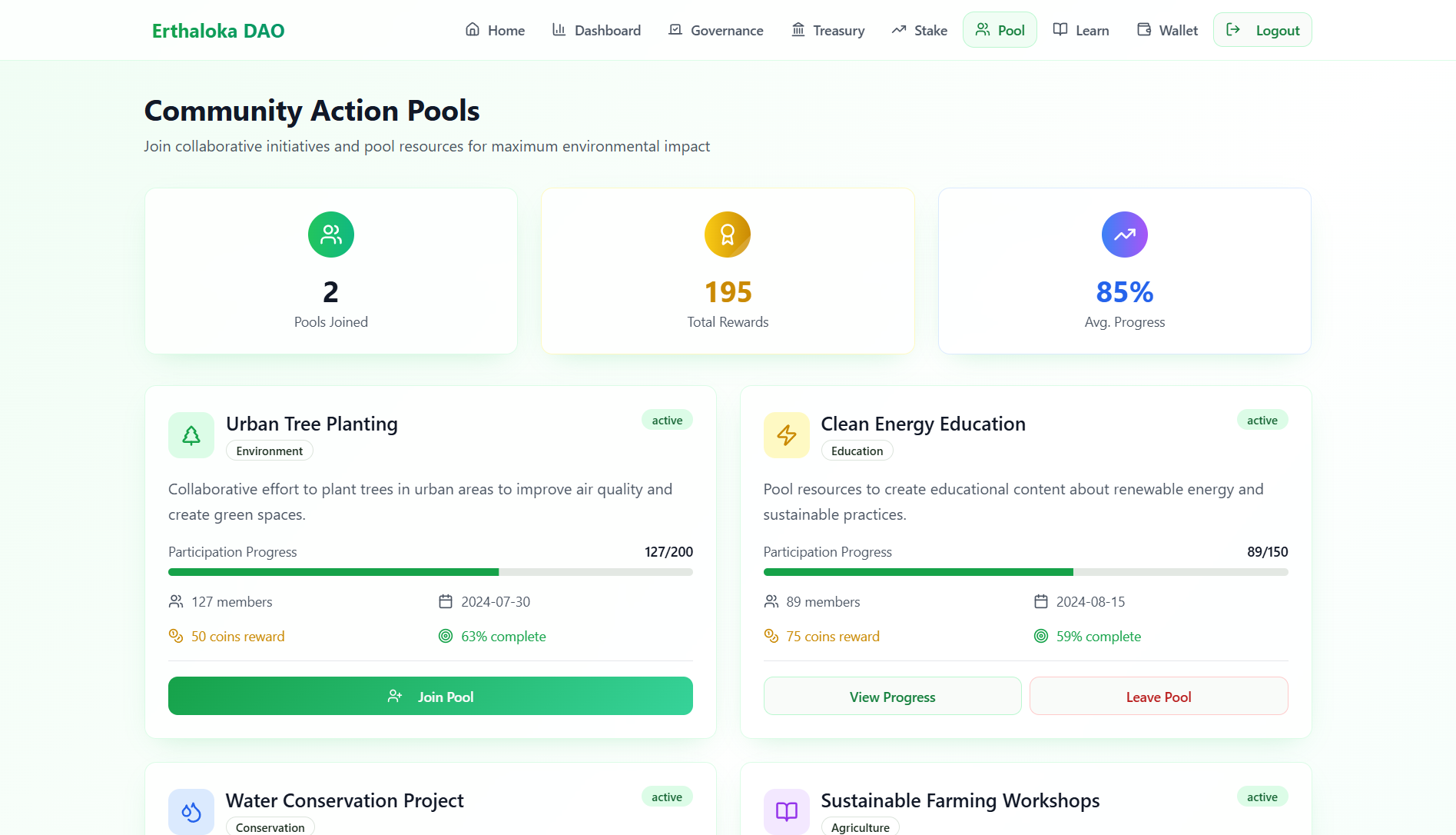 Community Action Pools